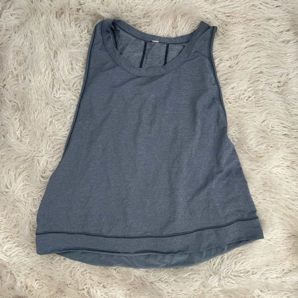 Lululemon Blue Grey Wide Open Sheer Tank Top Cover Women’s Size 6 Oversized